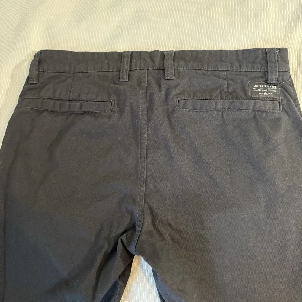 Quiksilver Pants Adult 34 Black Chino Straight Tapered Outdoor Casual Mens 30/32
